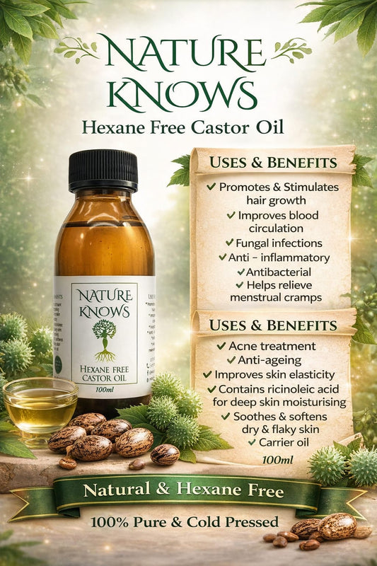 Nature Knows Hexane-Free Cold Pressed Castor Oil 100ml